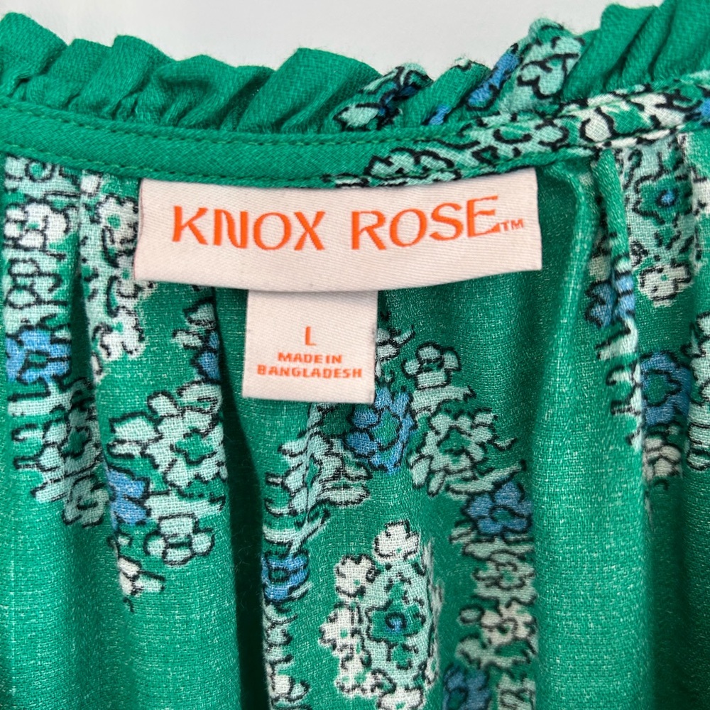 Knox Rose Green Paisley Blouse, L - Picture 3 of 5
